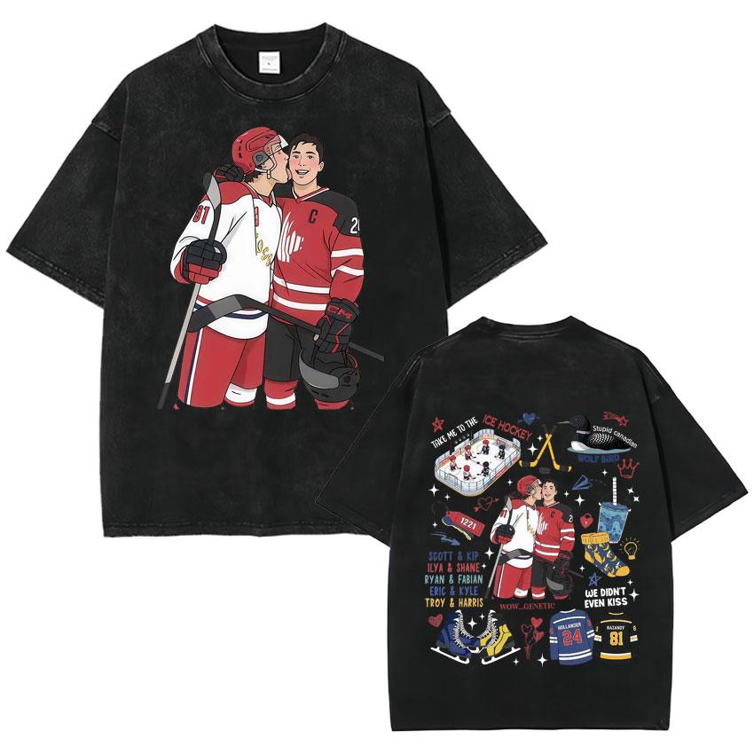 2026 Heated Rivalry Ilya Rozanov 81 Trendy Graphics T Shirt Vintage Washed Mens Oversized Cotton Crewneck Cozy Tshirt Teenagers
