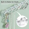 NiHome 6-Pack 48 Hooks Wall-Mounted Clear Plastic Jewelry Organizers for Earrings, Necklaces, Bracelets, Rings, Studs, No-Drill Adhesive tallation