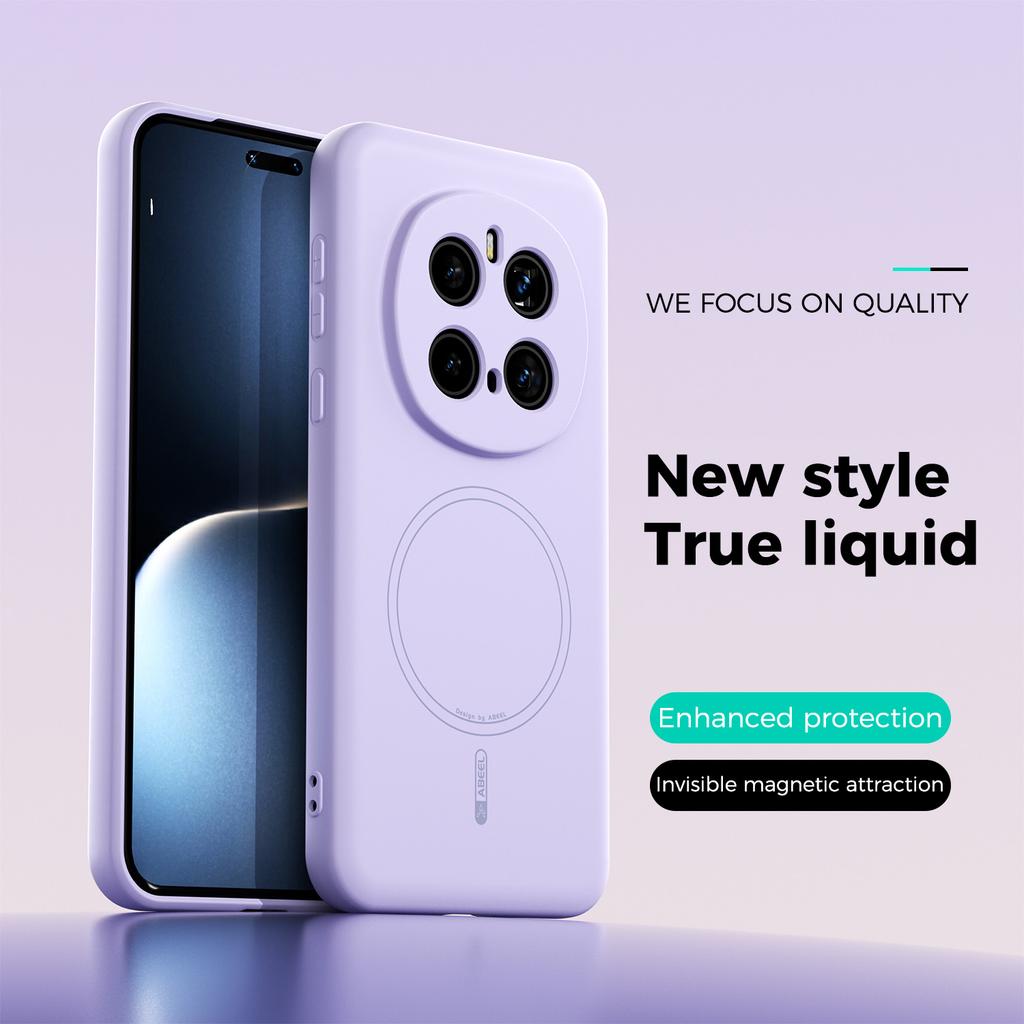 ABEEL For Honor Magic7 5G Magnetic Case Skin Touch Liquid Silicone Phone Back Cover