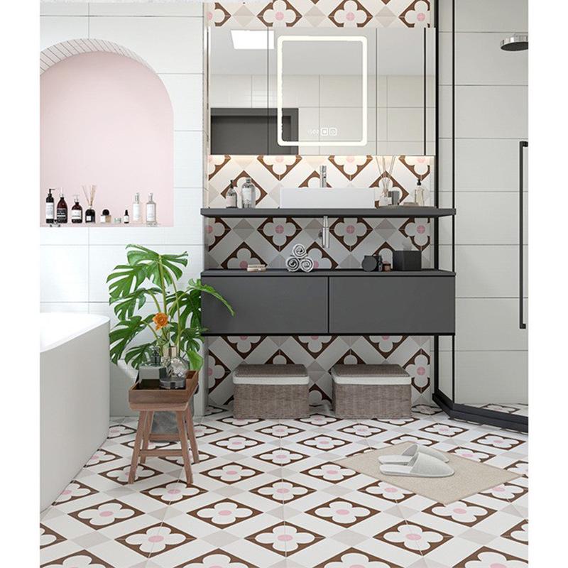 400x400 Zelená francouzská retro dlaždice s malým květinovým vzorem pro kuchyň, koupelnu, balkon a podlahu