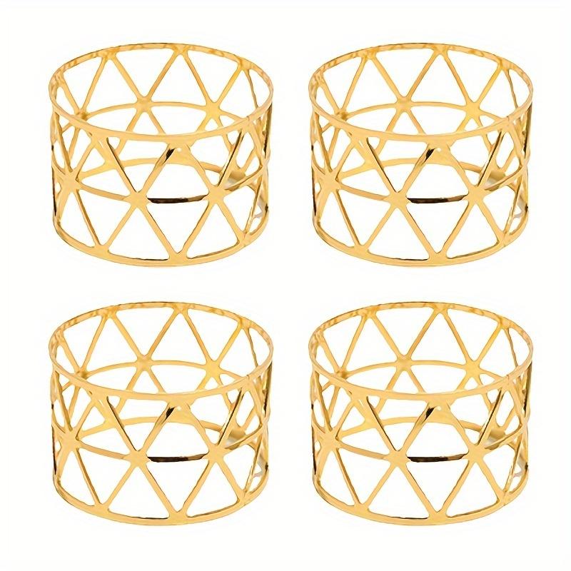 4Pcs Metal Hollow Triangle Napkin Rings - Hotel Banquet Tableware & Decor Essentials