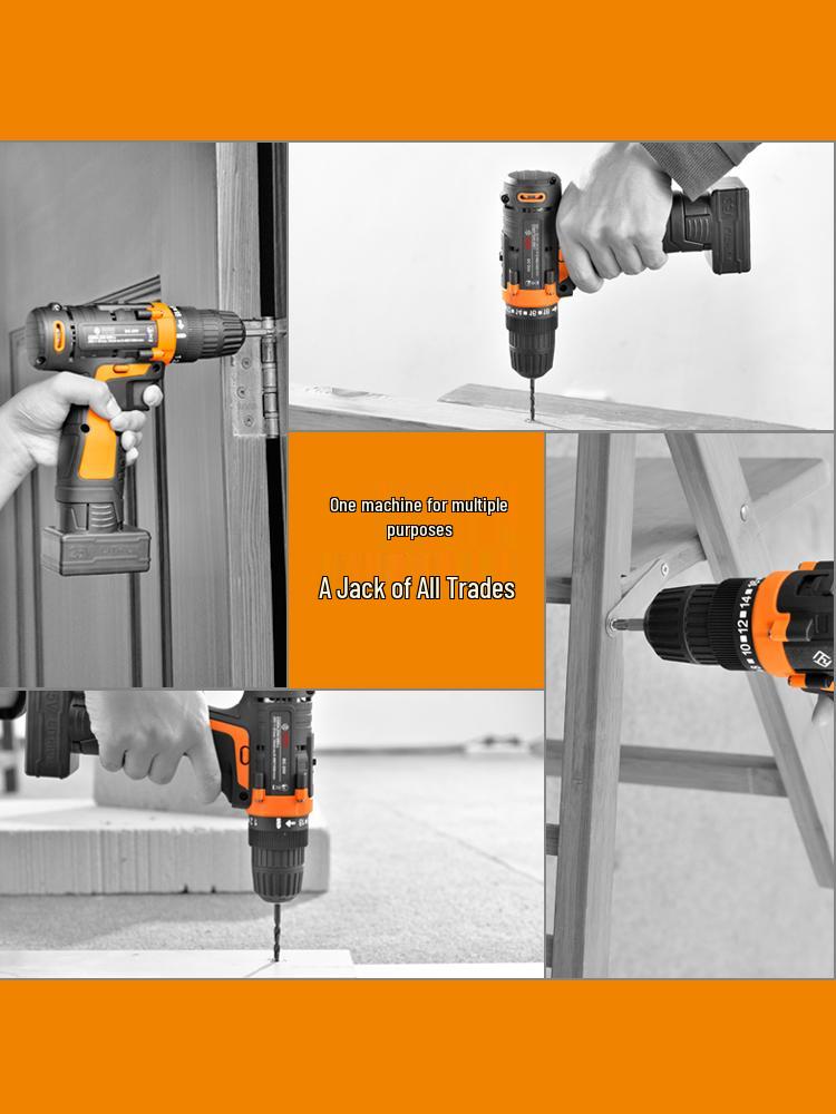 12V/25V Electric Screwdriver & Drill, Single/Double Speed, Multi-functional, Rechargeable, 16.8V Hand Tool