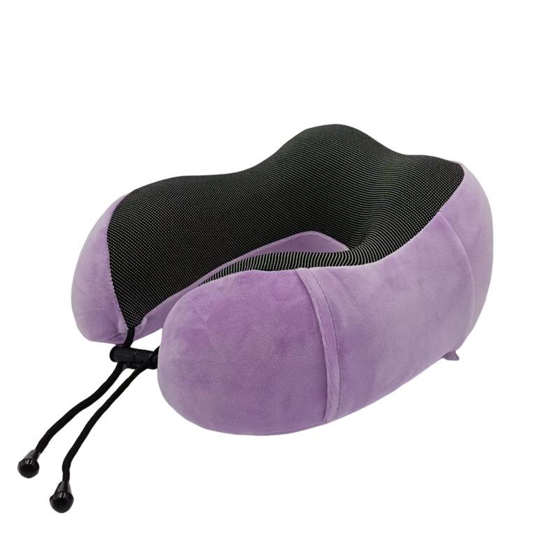 Portable Memory Foam Hooded U-Shaped Travel Pillow Soft Sleep Pillow Neck Support For Airplane Office Plane Train Offic And Home