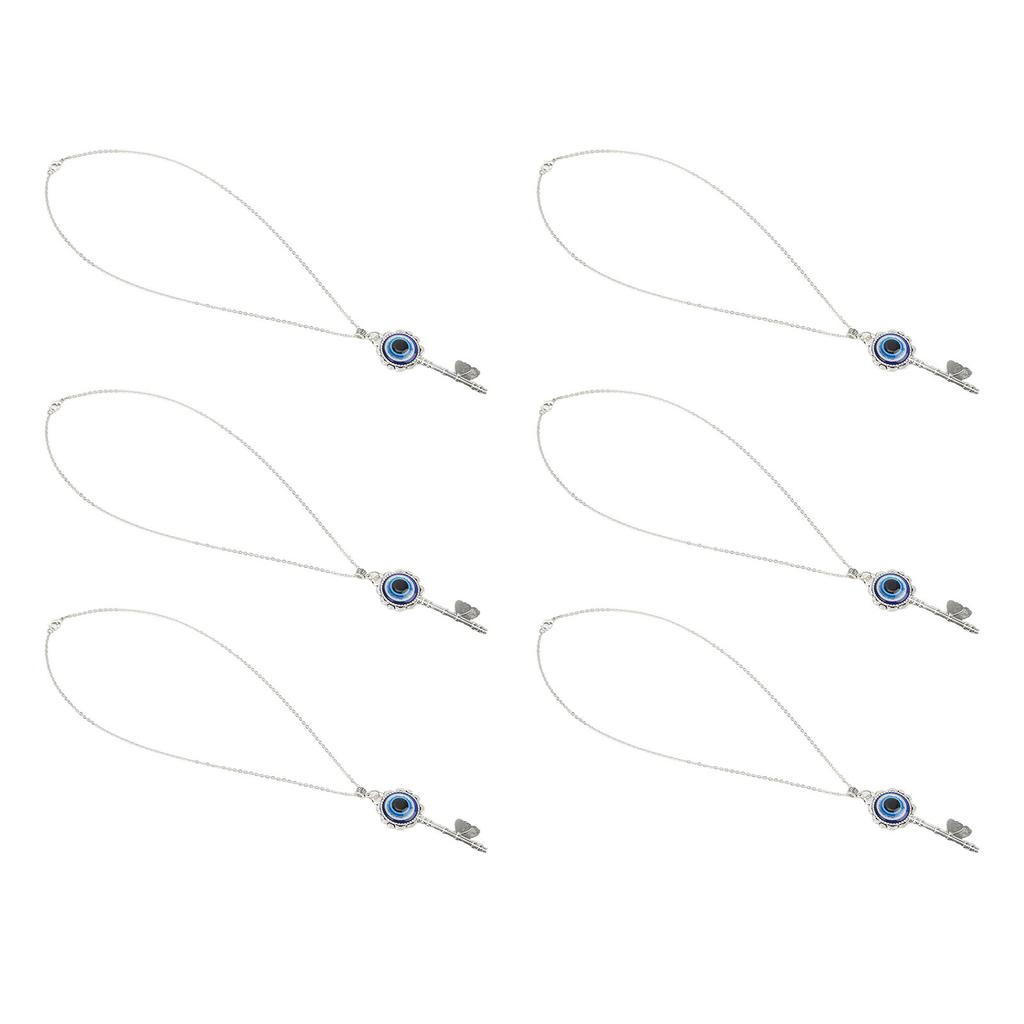 6 BUC Colier Ochi Rău Formă Cheie Noroc Ochi Albastru Colier Elegant Fermecător Aliaje Sticlă