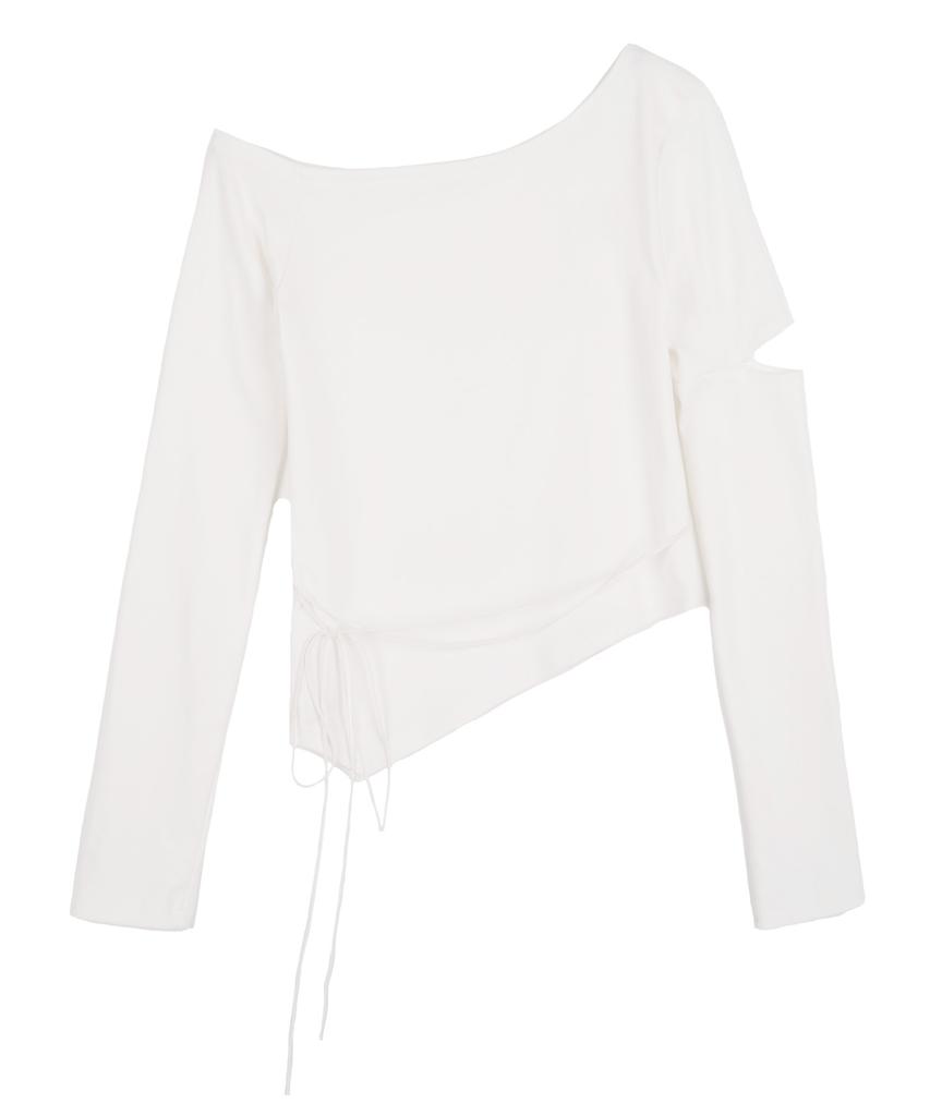 HIGH SCHOOL DISCO Strap One-Shoulder Long Sleeve_Ivory