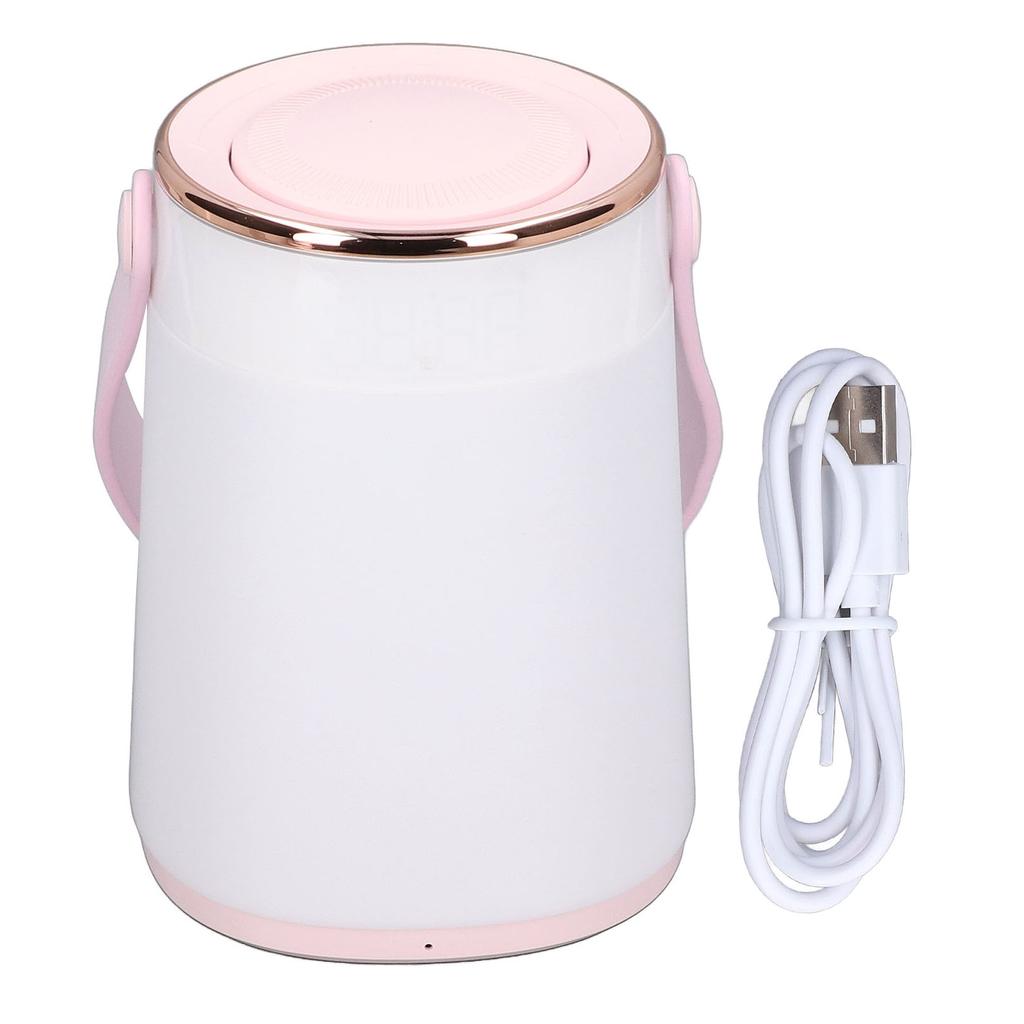 Nursery Night Light Stepless Dimming Temperature Clock Display USB Rechargeable Bedside Lamp