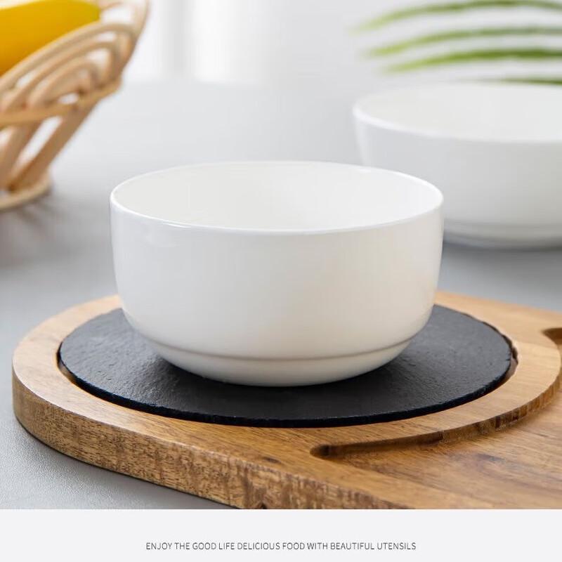 Zhi Shi 4.5-inch Pure White Bone China Bowl Set