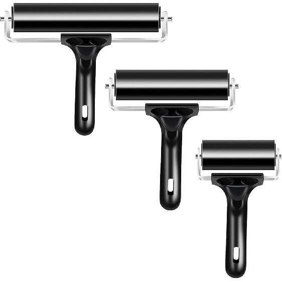 VinBee Soft Rubber Brayer Rollers for Crafting Brayer Rollers for Printmaking Brayer Tool Paint Brush Ink Applicator Art Craft Oil Painting Tool 3