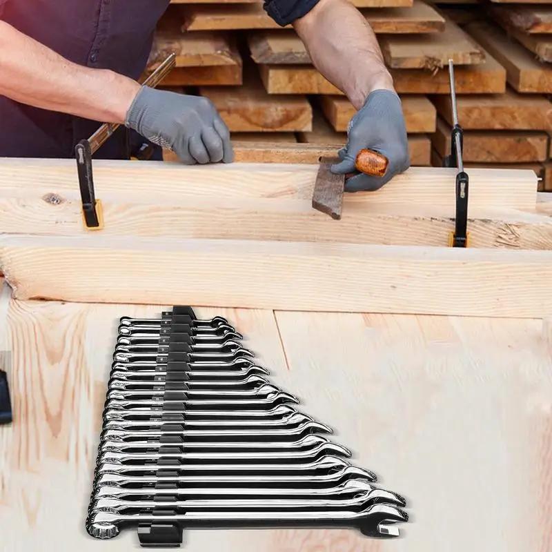 Magnetic Wrench Holder Flexible Combination Wrenches Storage Rack Holds 23 Wrenches Wrench Rack Tool Trays for Professionals