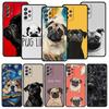 Animal Black Pug Close Up Phone Case for Samsung A51 A71 A21S A11 A15 A25 A31 A41 A23 A33 A53 A73 A03S A05S A13 5G A35 A55 Cover