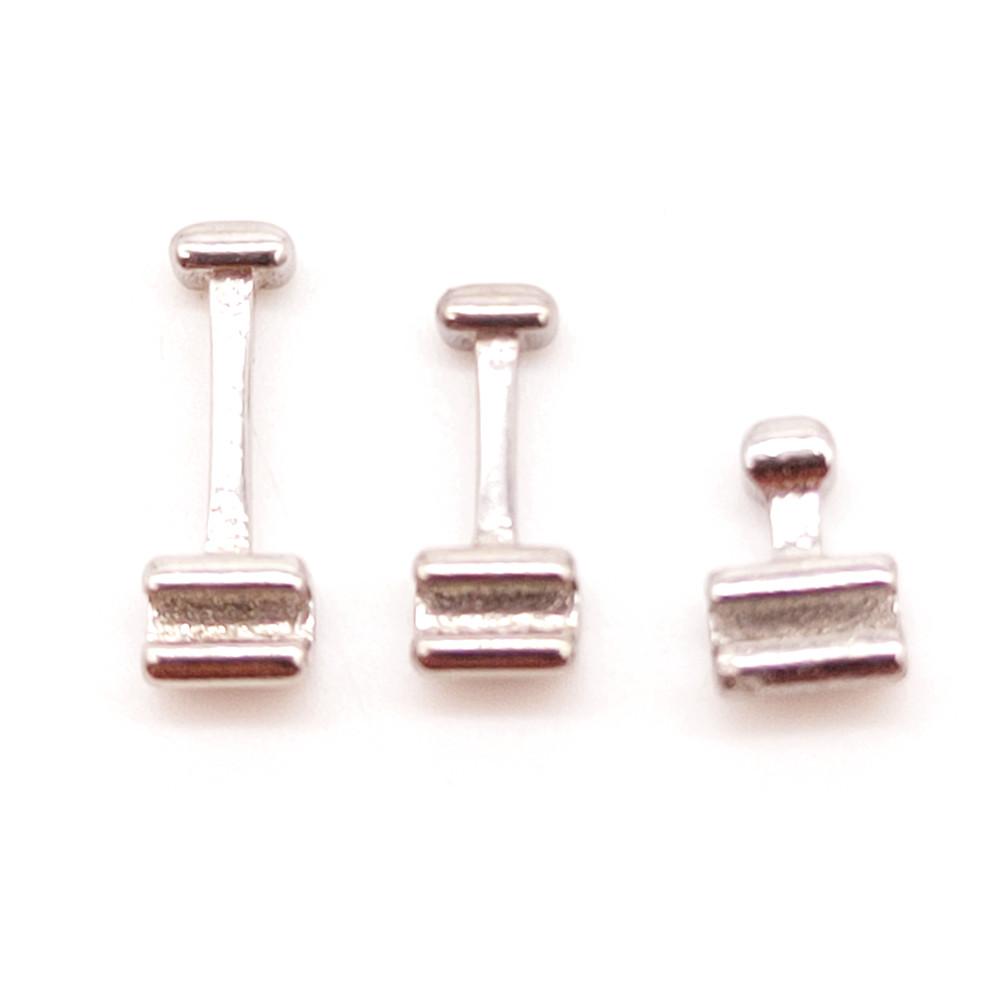 Dental Kieferorthopädische Schiebe Crimpbaren Haken Crimpen Haken Mesh Basis Bondable Monoblock Rechts/Links Zahnarzt Zubehör Material