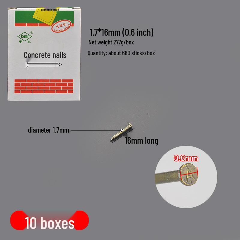 High Hardness Cement & Steel Nails: Durable Wall & Woodworking Nails, Round Nails & Decorative Hooks for Concrete and More