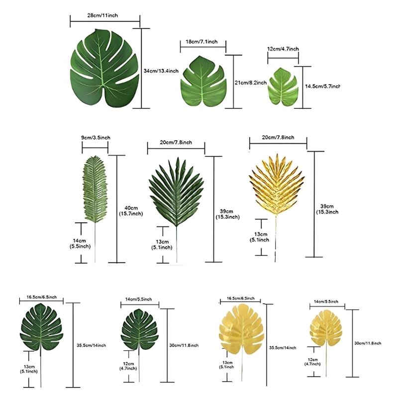 72Pcs Artificial Monstera Leaf Decoration Reaslitic Foliages For Wedding Home Party Decoration Vase Flower Arrangements