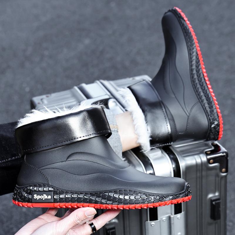 New men's rain boots, anti-slip rain boots, short rain boots, fashionable Korean version of Internet celebrity casual slip-on, foot slippers