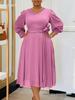 Elegant Solid Color Plus Size A-line Skirt with Fashionable Spring European & American Style