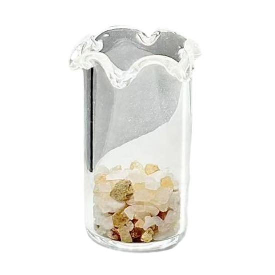 

Handmade Glass Flower Decoration with Stem Hand-Blown Mini Floral Plants Figurine Home Living Room Office Table Flower Vase Ornament S