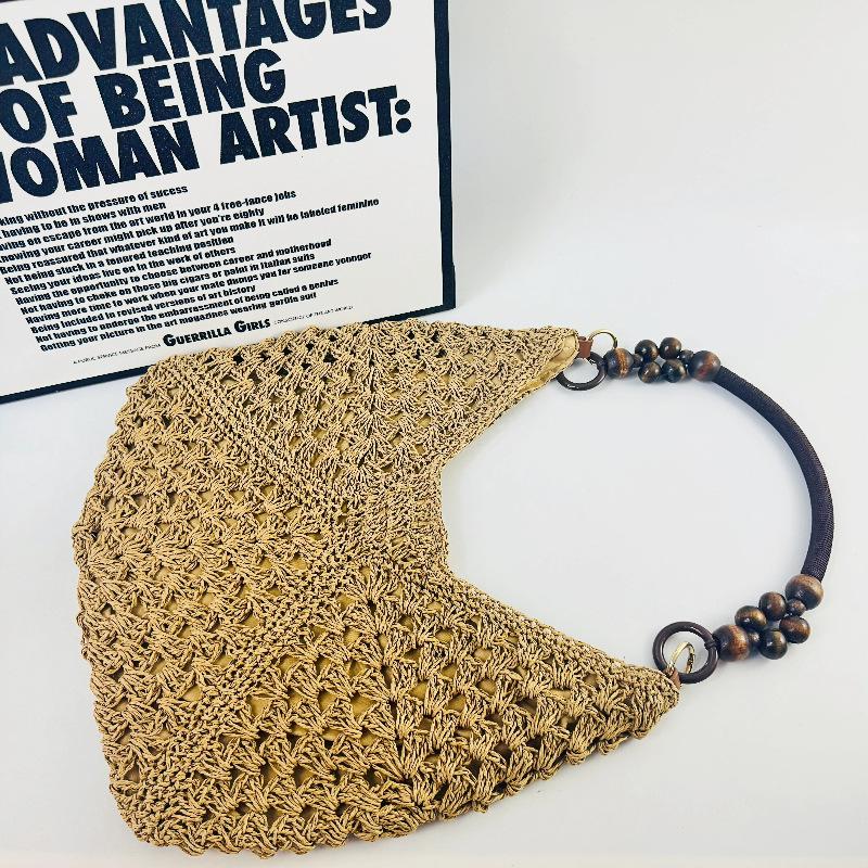 

Versatile Holiday Woven Straw Bag - Women s Crochet Shoulder & Beach Tote кофейный