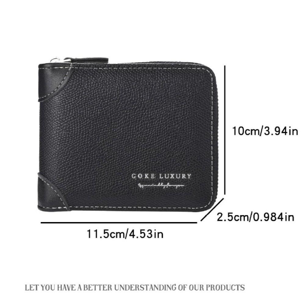 Solid Color Men's Wallet PU Leather Coin Purse Card Bag Business Card Holder  Daily