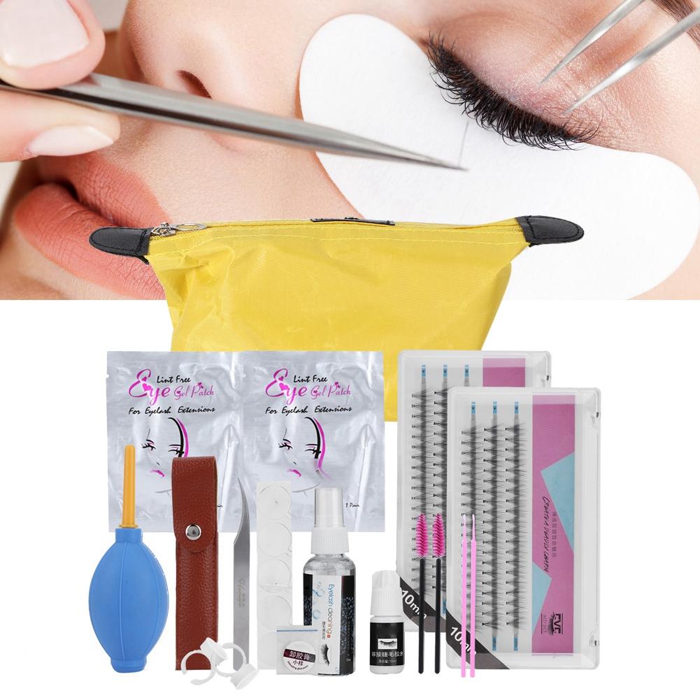 Eyelashes Grafting Tool Set Eyelash Extension Glue Tweezer False Eyelash Kit (8mm+8mm)