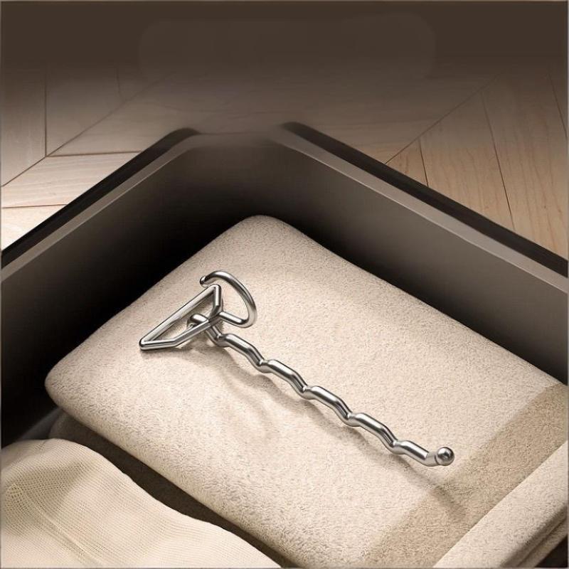 1Pcs Portable Clothes Drying Rack Foldable Clothes Hanger Travel Hotel Wardrobe Drawer Door Mounted Punch-Free Cloth Drying Rack