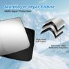 Front Windshield Sunshade Compatible With GMC (-2024) Sierra 1500 2500 3500 SLT, AT4, Denali Pickup Accessories - 210T Double Layer Foldable Front