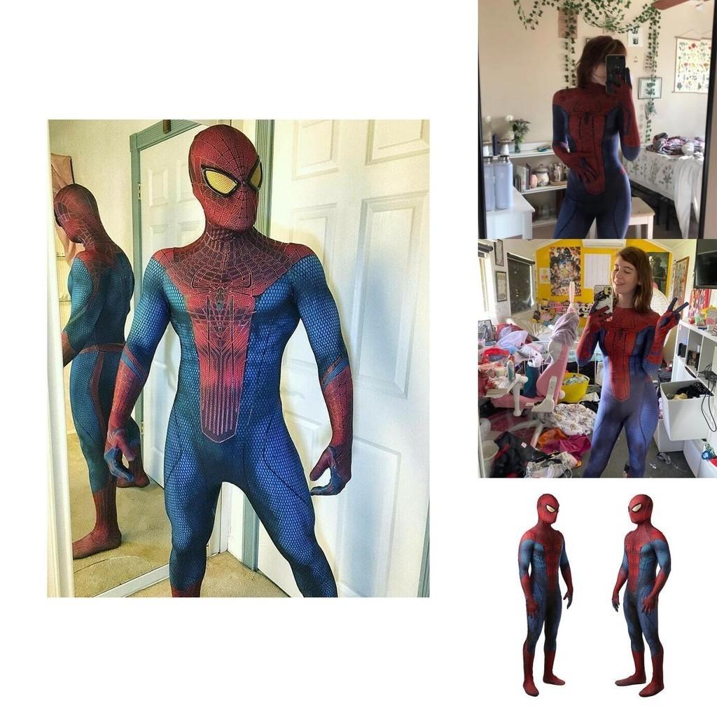 Het Verbazingwekkende Spider-man Pak Blauw&rood Spandex Bodysuit Voor Kinderen En Volwassenen