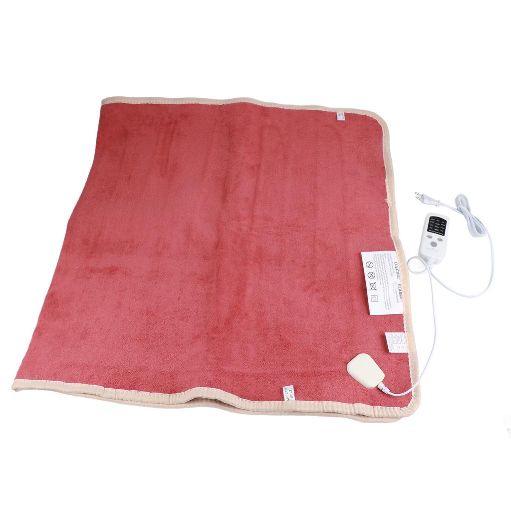 Red Electric Blanket Smart Timing Electric Even Heating Pad for Home Dormitory