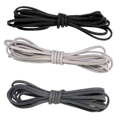 MégaCréa DIY - Flat Suede Shoelace Dark Light Gray 3 Mm X 2 M