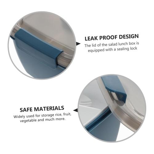 Cabilock Salad Lunch Container, Double-Layer Lunch Box, 1500ml, 4 Compartments, Lunch Container, Salad Fruit Container, Food Box, Salad Bowl, for Camp