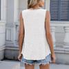 Spring Collar Casual Sleeveless Solid Color Knitted Vest for Women Vest