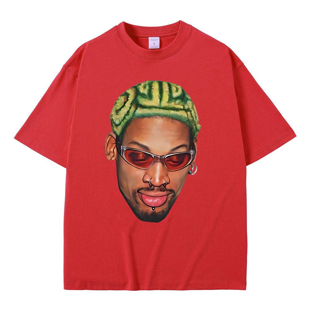 The Worm Dennis Rodman Head Graphic Tshirt Male Vintage Oversized Basketball Boys T Shirt Men's Hip Hop Fashion Street T-shirts