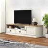 Vidaxl Szafka Pod Tv Vigo, Biała, 156X40X40 Cm, Lite Drewno Sosnowe