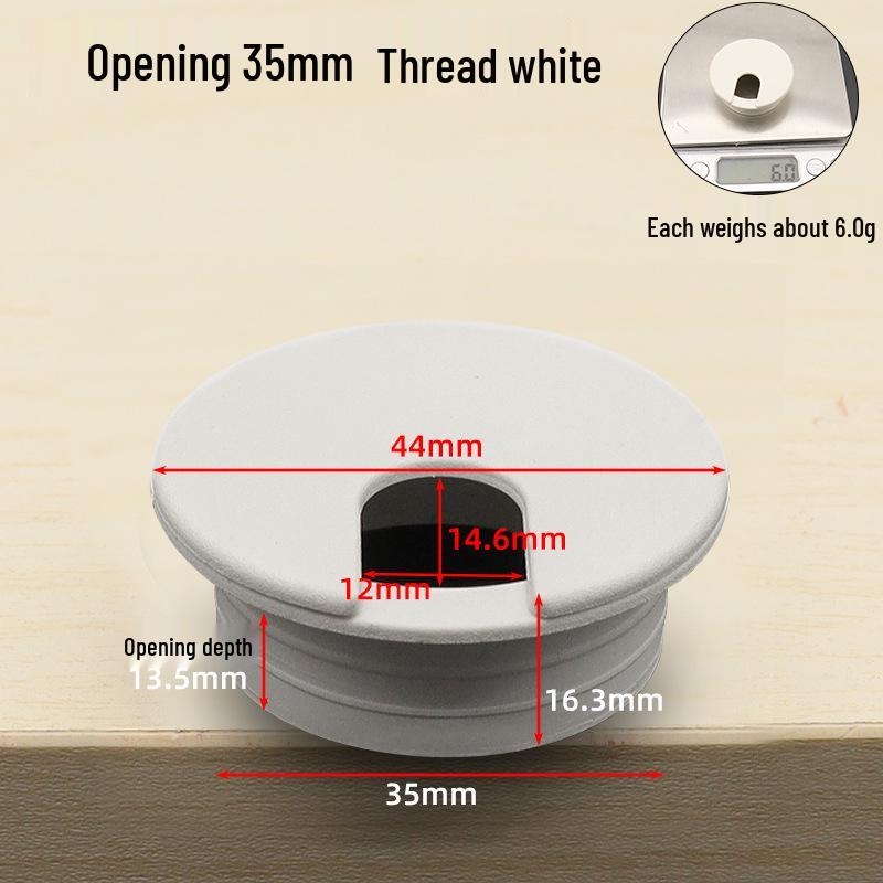Diswei Desktop Cable Organizer Box, Round Plastic Wire Grommet for Office and Home Desk Management