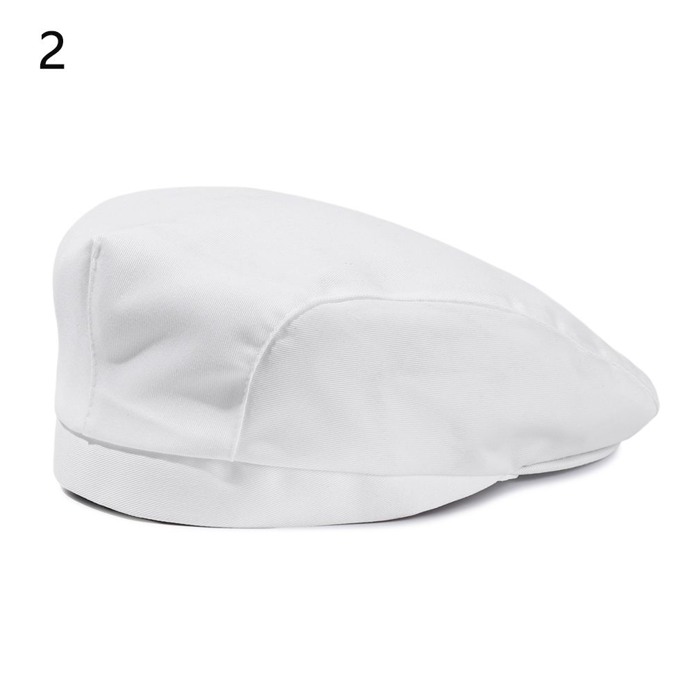 Kitchen Cooking Round Cotton Mesh Patchwork Work Wear Hats Berets Waiter Caps