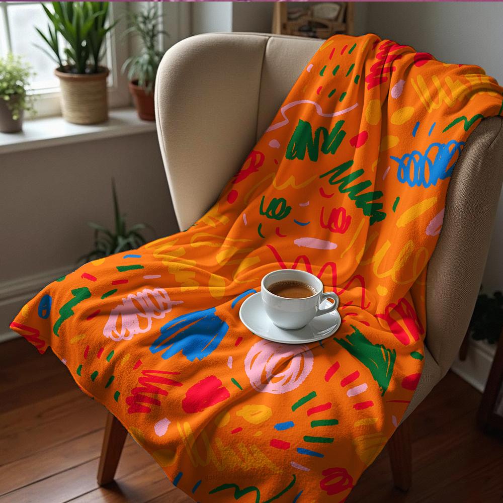 Gradient Star Sky Cartoon Anime Print Flannel Blanket Soft Warm Throw for Kids Bedroom Sofa Christmas Office Car