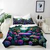 Mushroom Duvet Cover Set 2 Piece Bedding Set With Pillowcases Magic Forest 3D Printed Soft Breathable Microfibre Quilt Cover Set