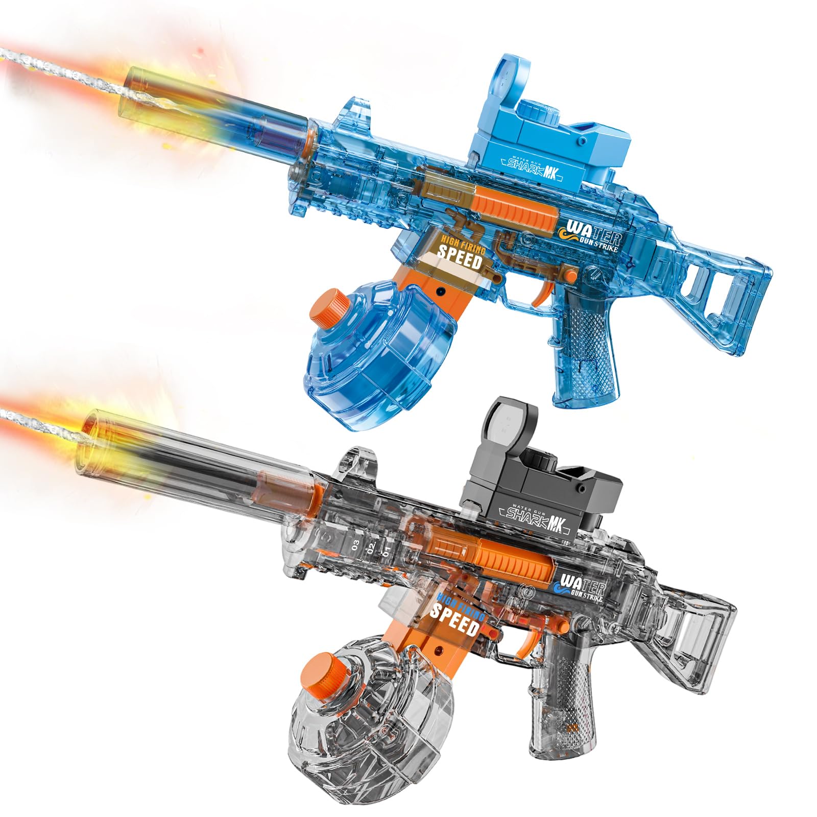 StimuVariety Electric Water Gun for Adults and Kids, 2 Pack Automatic Water Spray Water Gun Pistol with Water Spray Sound and LED Light, Summer