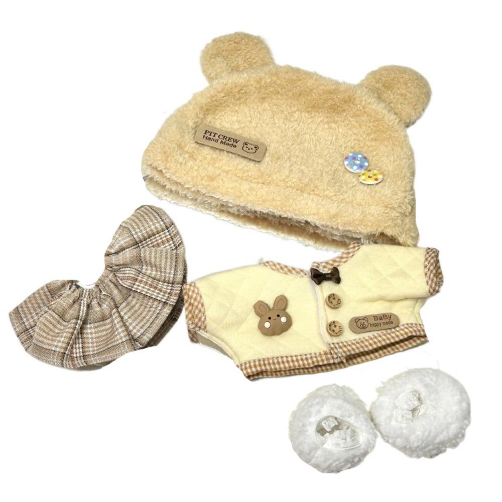 1 Set Bear Set Cotton Doll's Clothes Rabbit Plush Doll Clothes  Children's Gift