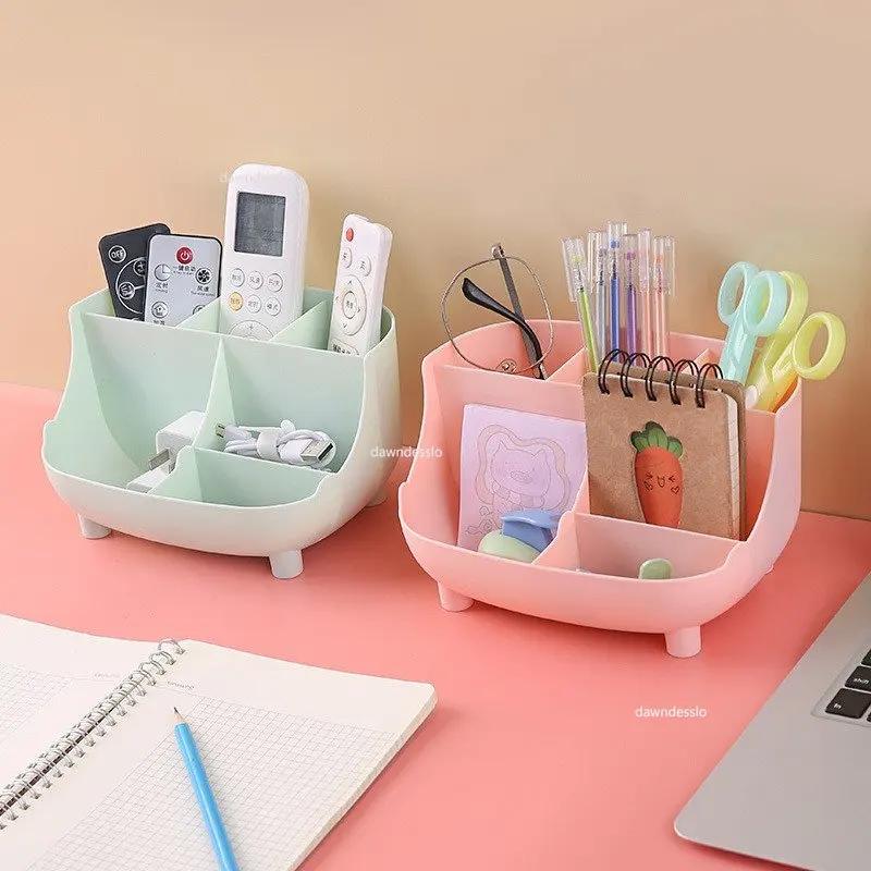 Creative 6 Gird Desktop Organizer Pen Holder Multifunctional Desk Makeups Pencil Storage Stand Box School Office Stationery