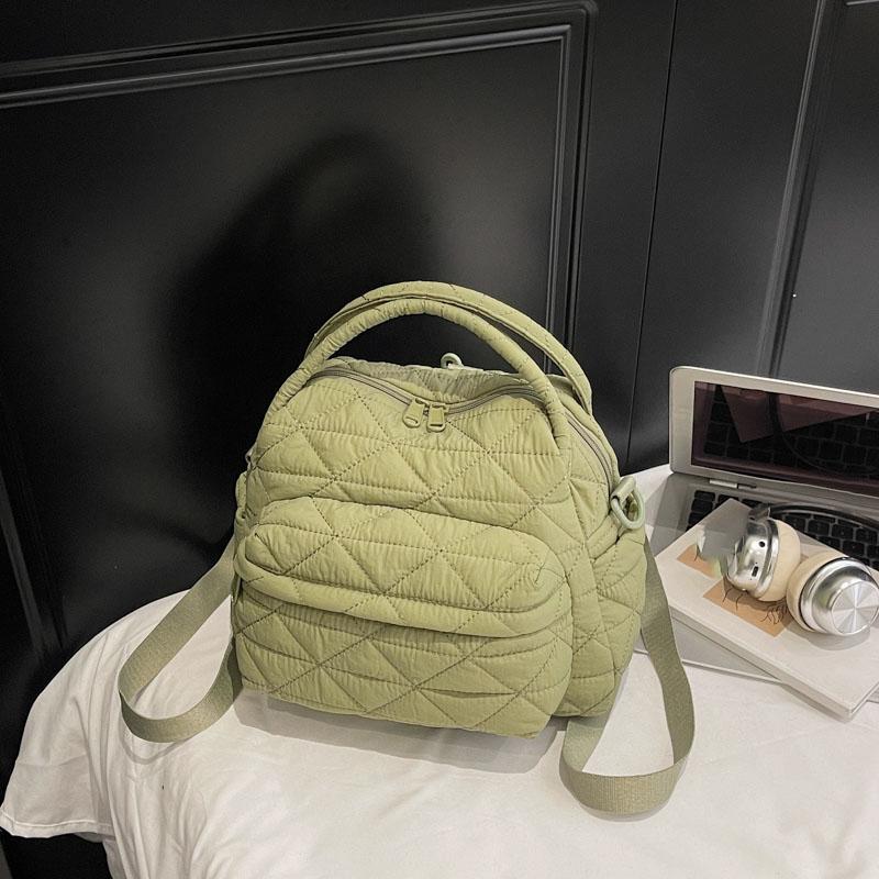 Women Nylon Quilted Tote Bag with Adjustable Strap Crossbody Bags for Work Shopping Travel Daily