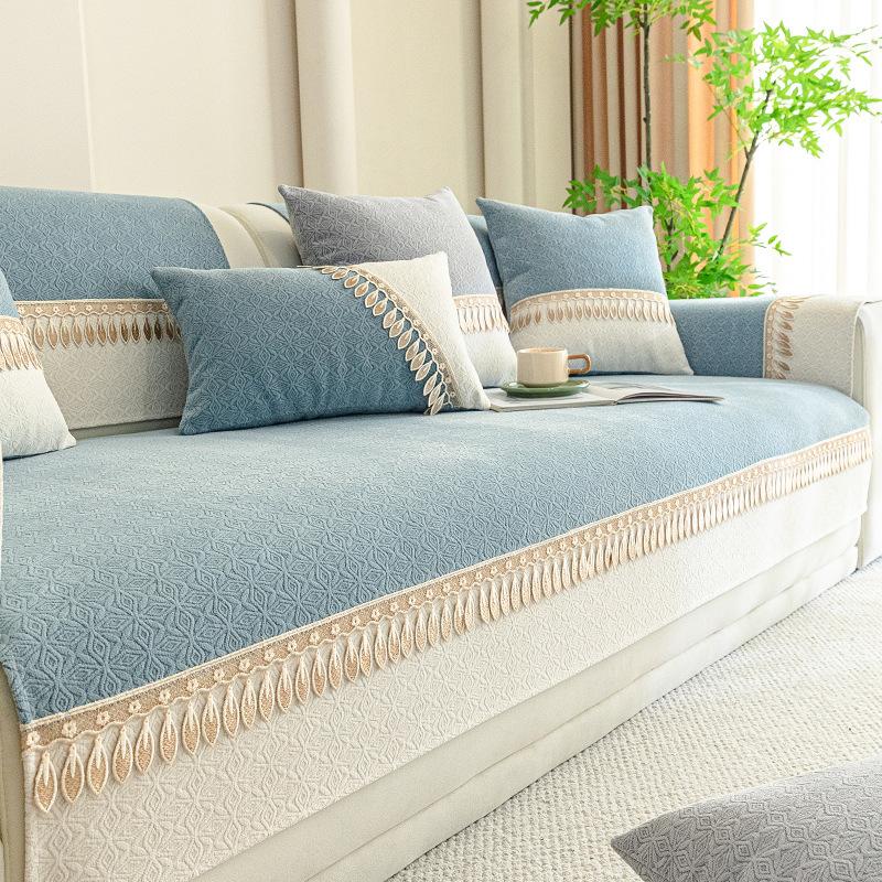 Leather Sofa Cushion Cover Is Universal In All Seasons  New Simple Chenille Non-Slip Concubine Sofa Towel Cloth Seat Cushion