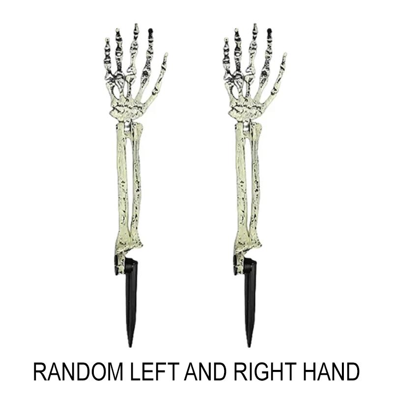 Plastic Skeleton Arm Yard Stakes Halloween Realistic Bone Hand Ground Insert Prop for Garden Lawn Graveyard Horror Decor