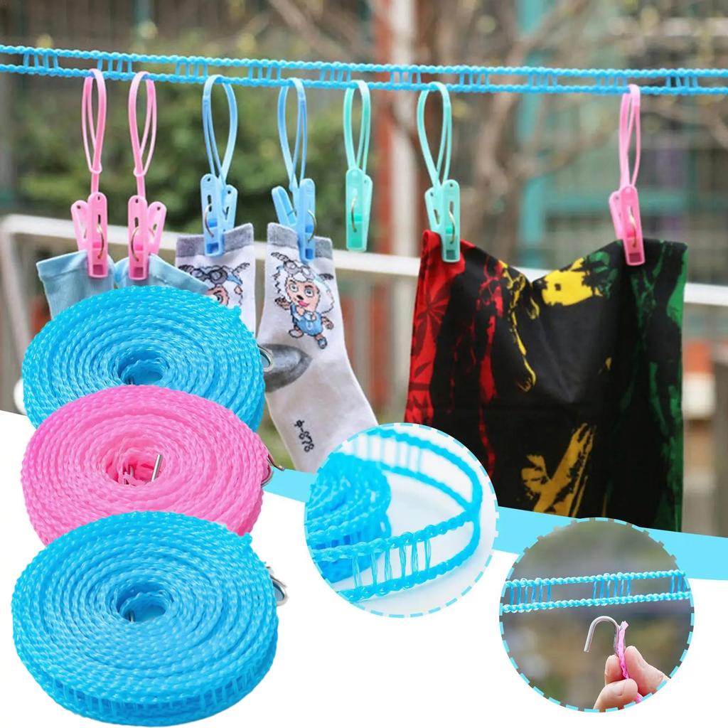 3/5M Étendoirs à Linge Portables Coupe-vent Type Clôture Pour Extérieur Intérieur Maison Voyage Séchoir Étendoir