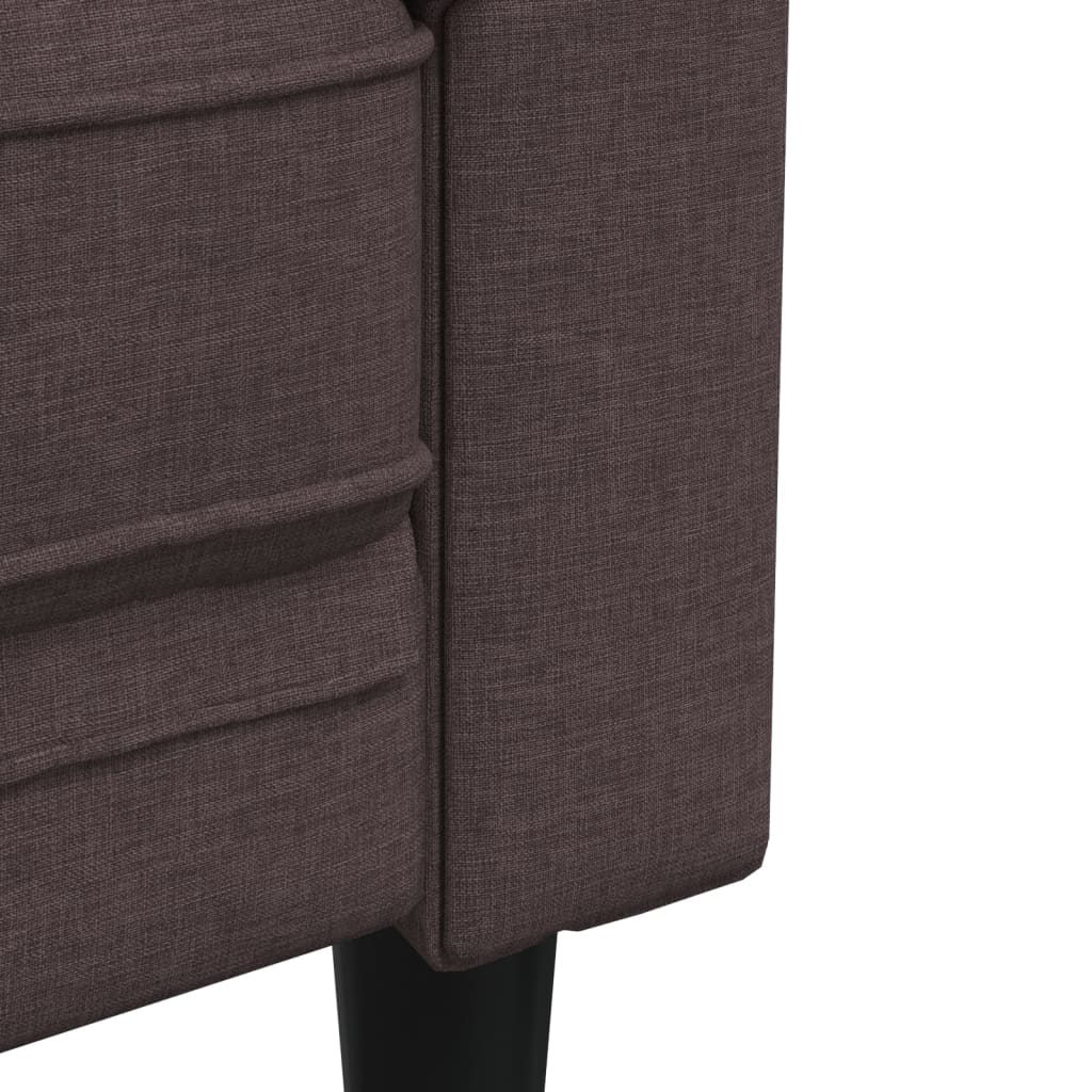 2 Piece Sofa Set Dark Brown Fabric
