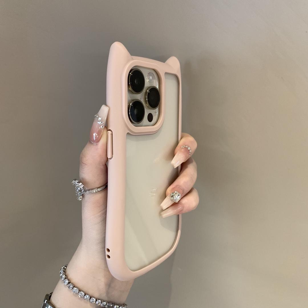 

3D Cat Ear Border Phone Case for iPhone 14 Pro Max/13/12 iPhone 15