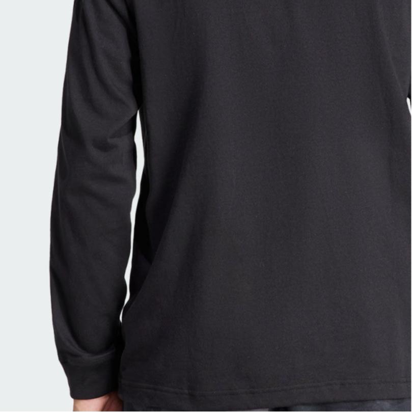 Adidas Originals Logo Print Striped Pattern Comfortable Crew Neck Long Sleeve Raglan T-Shirt Men Tops Black IS0238