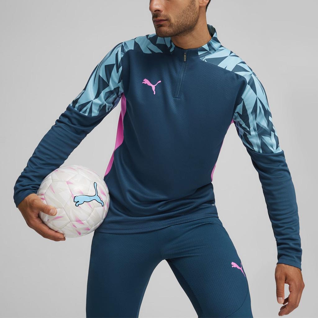 Puma Individual Final Printed Casual Sports Long Sleeve Football Shirt Men tops Blue 658982-56