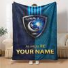 Name Custom Al-Hilal Print Flannel Blanket High Quality Warm Comfortable Cover for All Seasons Perfect for Gifts Home Decor
