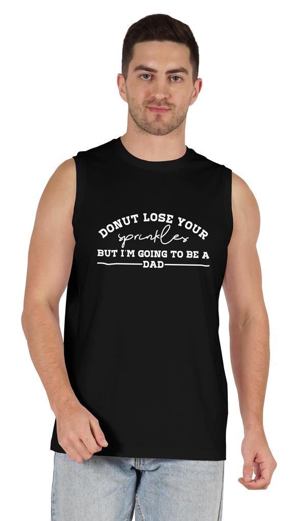 Inkmeso Men  s Tshirt   Donut Loose Your Sprinkles But I  m Going To Be A Dad   Graphic Tshirt For Pregnancy