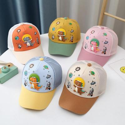 Baby Summer Baseball Cap Cartoon Dinosaur Breathable Mesh Children Sun Visor Hat Outdoor Boys Girls Adjustable Peaked Caps